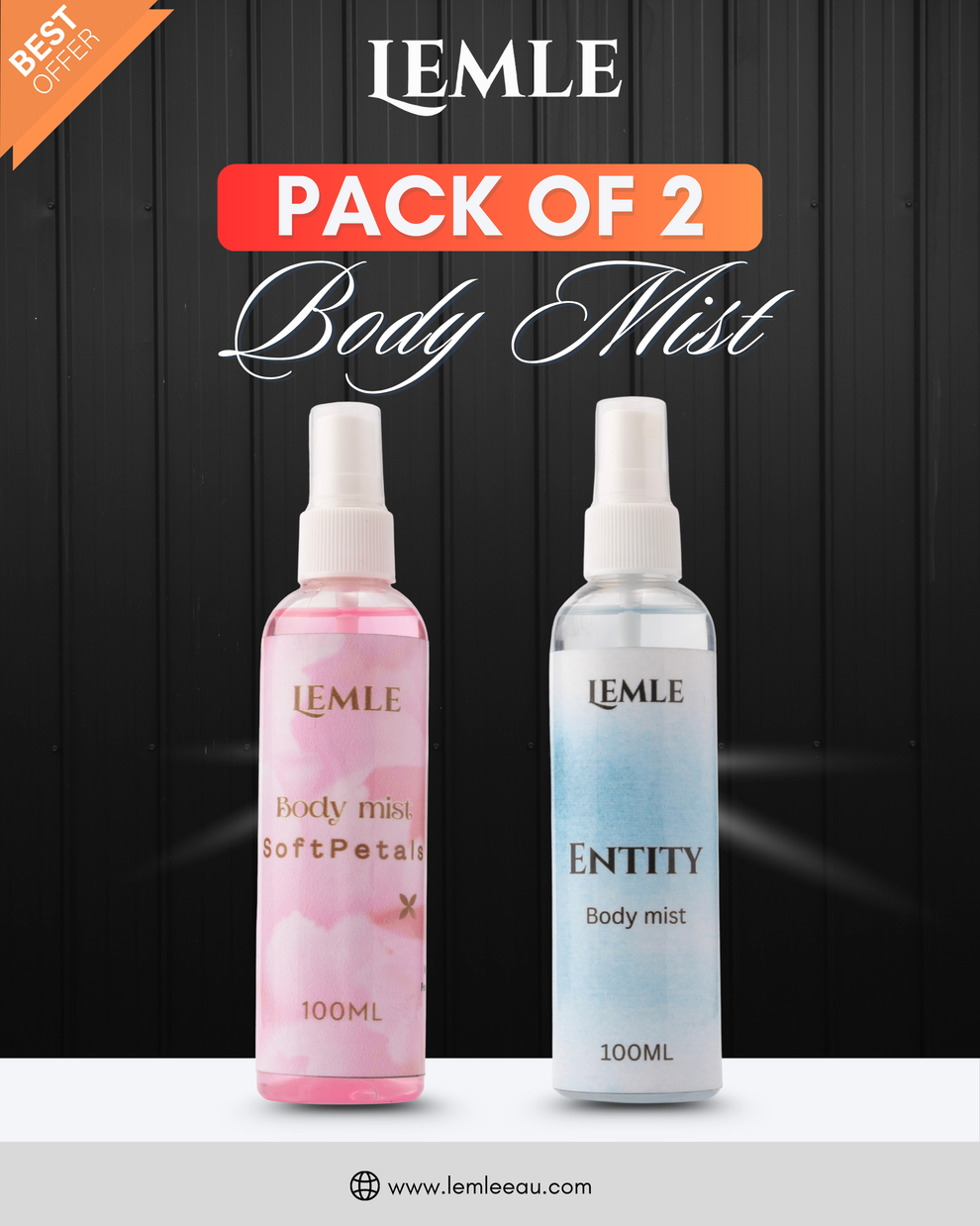 Bundle Offer 7 (2x Body Mist - Soft Petals & Entity) – Lemle Eau